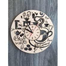 Часы из дерева на стену 7Arts Время для кофе CL-0130