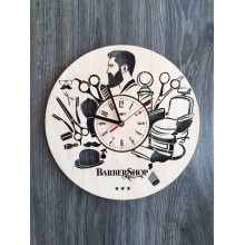 Дизайнерские настенные часы из дерева 7Arts Барбершоп CL-0136 Дизайнерские настенные часы из дерева 7Arts Барбершоп CL-0136