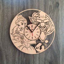 Оригинальные настенные часы в детскую 7Arts Красавица и чудовище CL-0175