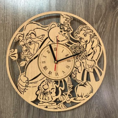 Часы хендмейд из дерева 7Arts Красавица и чудовище CL-0167