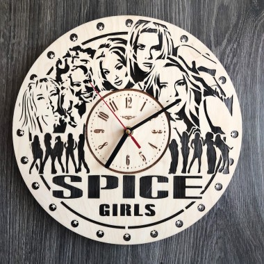 Бесшумные настенные часы из дерева Spice Girls CL-0282