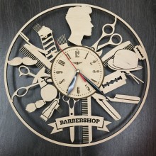 Настенные часы с деревянным циферблатом 7Arts Мужской стилист CL-0002