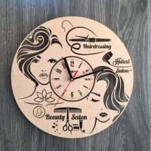 Настенные часы из дерева в женский салон красоты 7Arts CL-0173