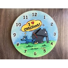 Цветные хендмейд часы из дерева 7Arts Слоник Оттифантен CL-0161