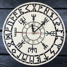 Оригинальные настенные часы из дерева Викинги CL-0396