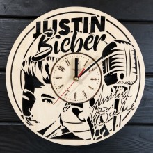 Концептуальные настенные часы из дерева Justin Bieber CL-0363