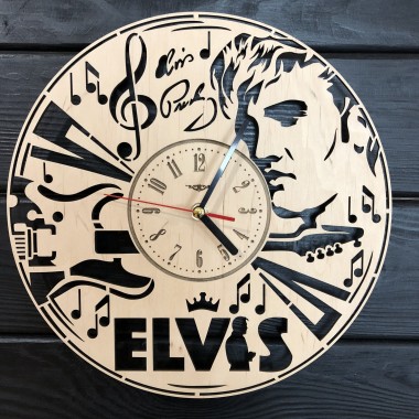 Дизайнерские настенные часы из дерева Elvis CL-0388