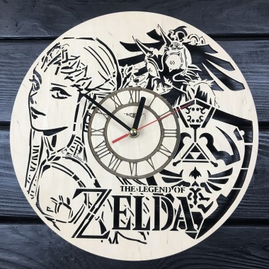 Круглые молодежные настенные часы из дерева The Legend of Zelda CL-0405