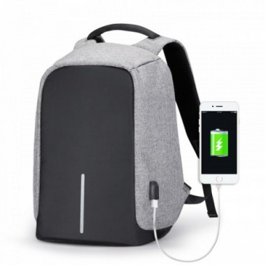 Рюкзак антивор Bobby с USB Grey