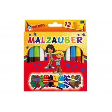 Фломастеры волшебные меняющие цвет MALINOS Malzauber 12 (10+2) шт