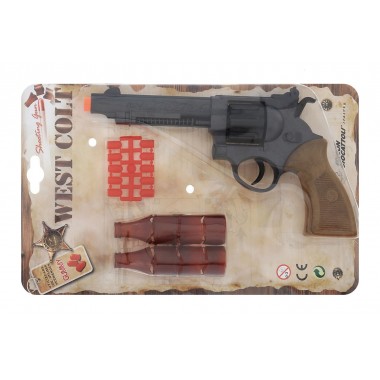 Игрушечный пистолет Edison Giocattoli West Colt 28см 8-зарядный с мишенью и пульками (465/32)