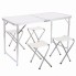 Стол для пикника раскладной с 4 стульями Folding Table 120х70х60 см White