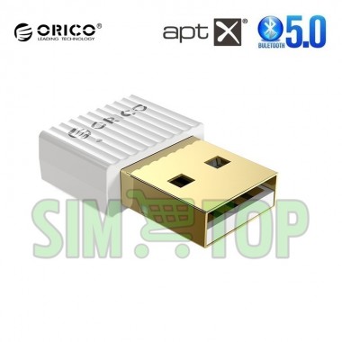 aptX Bluetooth 5.0 + EDR USB адаптер Orico BTA-508-WH чип RTL8761B White