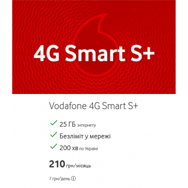 ОПЛАЧЕНО на ГОД Без Абонплат | тариф Vodafone 4G Smart S Plus